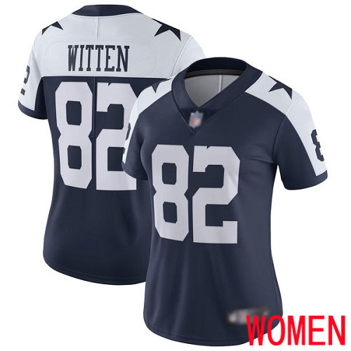 Women Dallas Cowboys Limited Navy Blue Jason Witten Alternate #82 Vapor Untouchable Throwback NFL Jersey